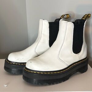 Dr Marten White Platform Chelsea Boots